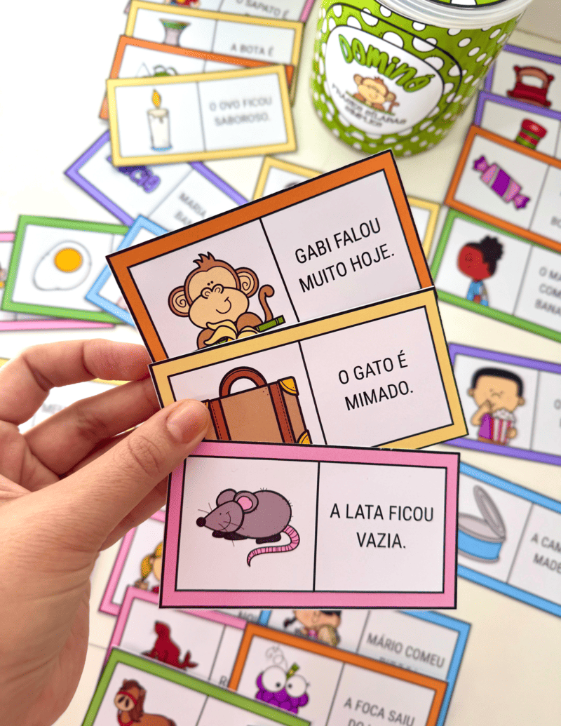 Dominó de Frases – Sílabas Simples  Leitura e Interpretação na Alfabetização