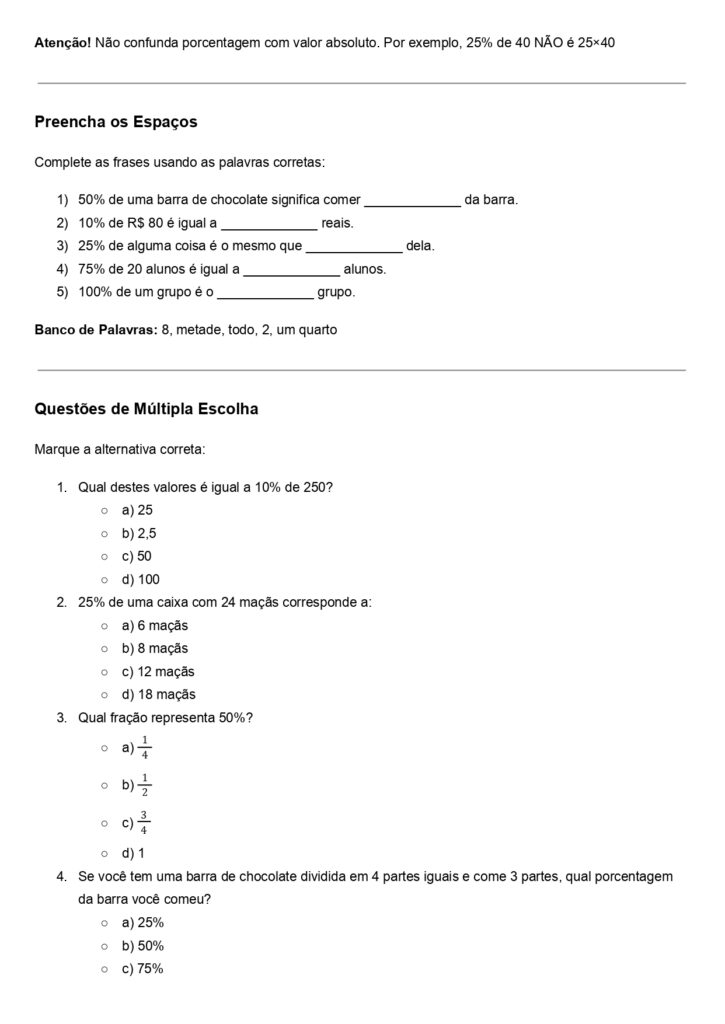 Plano de aula: Porcentagem no 5º ano – BNCC EF05MA06 2 Documento sem titulo page 0002